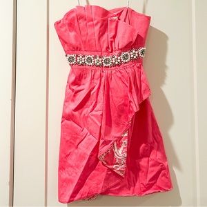 Lilly Pulitzer Pink Beaded Strapless Dress size 4